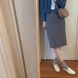Women's Sweaters suit Autumn Winter Casual solid V Neck Cardigans sweater Single Breasted Loose Cardigan pencil skirt