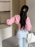 2 Piece Set Women Crop Tops Sexy Sling Vest Long Sleeve Cardigan Coat Outfits Rouopas Femme Sexy Tunic Suit Y2k