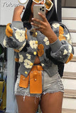 Vintage 3D Flowers Print Jackets Winter Clothes Women 2023 Fashion O-neck Long Sleeve Single Breasted Coats