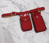 Multicolor Orange Mini-bag Split Joint Pu Leather Belt Personality Women New Fashion Tide All-match Spring 2023
