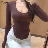 Long Sleeve Women T-Shirt 2023 High Stretch Slim Sexy Casual T Shirt Woman Cotton White Tee Lady Tops Women Clothing