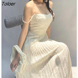 Lace Vintage Dresses Women New Summer Spaghetti Strapped A-line Pleated Bodycon Dress Elegant Sleeveless Design