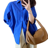 Shirt Women Spring And Autumn 2025 New Design Sense Of Small Solid Casual Folding Long-Sleeved Shirt Coat