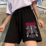 female High waist shorts Goth print 2023 shorts Harajuku Short Black High Women's pants for women Summer women's
