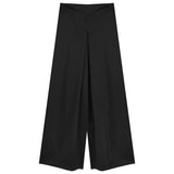 Acetic Acid Solid Silk Silk Slipping Fascination Leisure Broad Leg Trousers 2025 Summer New High-Waisted