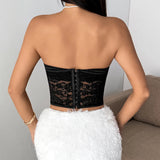 High-End Babes Repair Personality Water Drop-Thor Lace Splicing Bra Small Top