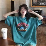 Women Cartoon Printing Leisure Soft Loose Streetwear Tees Womens Funny T Shirt Female Harajuku Summer Clothing