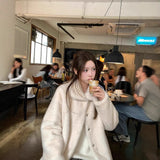 2025 Solid-Color Artificial Fur Coat Female Coat Elegant