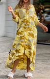 Casual Print Long Blouse Dress with Sequin