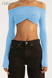 Shoulder See Through Mesh Women's T-shirt Spring 2023 Y2k Tops Long Sleeve Crop Tees Streetwear Sexy Ruched T Shirts
