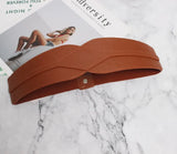 Pu Leather Multicolor Asymmetrical Black Wide Long Belt Personality Women New Fashion Tide All-match Spring 2022