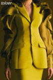 Asymmetrical Fashion Blazer For Women Notched Collar Long Sleeve Solid Loose Blazers Female Spring Clothing Style