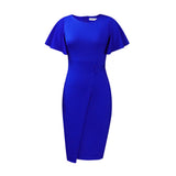 Women's 2025 Summer New Solid Color High-Waist Temperament Commuter Lotus Leaf Sleeve Office