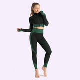 Women Gym Sets Female Sport Suits Wear Running Clothes Women Fitness Sport Workout Suit Long Sleeve Top