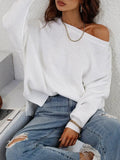 Oversized Sweaters For Women 2022 Autumn Loose O Neck Knit Sweater With Split Pull Knitted Pullover Women Oversize