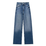 2025 New Women's Retro Casual High-Waist Wide-Legged Jeans