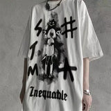 Black Japan T Shirt Loose Summer Oversize T Shirt Women Harajuku Punk Short Sleeves T-shirts Tops Tee Hip Hop T-Shirt for