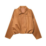 Women's 2025 New Bat Sleeve Loose-Fitting Velvet Bomber Jacket