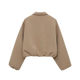 Women's Autumn New Street Fashion Pilot Long-Sleeved Short Jacket
