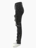 Fashionable Women's Jeans Pocket High Waist Slim Show Leg Length High Elastic Denim Pencil Pants Spring 2023 New