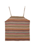 Color Block Striped Knitted Crop Cami Top-Outfit