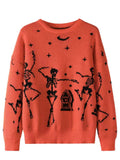Women's TUME Exploding Halloween Jaccupy Black Skull Knitted Knitted