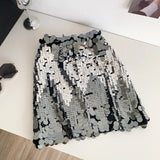 Half-Dress Women's Summer Heavy Light Squins High-Rise Skinny Hottie Fried Street-Bombing Short