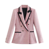 Women's Pink Coarse-Spinning Suit Suit Suit Suit Suit Suit