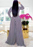 Plaid Long Sleeve Top and Wide Pants