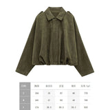 Velvet Loose Spring Girl Casual Blouse Zipper Fashion Bomber Jacket 2025 Bat Sleeve