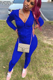 Two Piece Set Women Long Sleeve Hooded Zipper Pockets Workout Jacket and Fitness Legging Active Wear Stretchy Slim