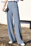 Philosophy Spring Wide Leg Khaki Pants Women elastic High Waist Palazzo Pants streetwear Elegant Office Ladies