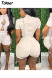 Sexy Cutout Strappy Bandage Rompers Playsuits Rib Knit Jumpsuit Clubwear 2023 Wholesale Lots Bulk Clothes