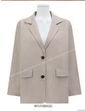 suits Female Vintage Autumn Office Ladies Notched Collar black Women Blazer Breasted Jacket Casual Pockets Female Suits
