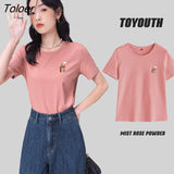 Women Tees Women 2022 Summer Short Sleeve O Neck Loose T-shirts Multicolor Various Styles Chic Fashion Casual