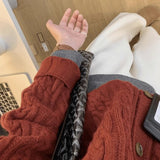 Temperament Red Mahjong Short Knitted Cardigan Women's Autumn And Winter New Niche Design High-End Sweater