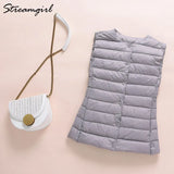 Down Vest Women Outerwear Ultra Light Jacket Women 2019 Sleeveless Ultra Thin Down Jacket Female Women's Warm Vest