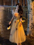 Party Vintage Floral Strap Dress Women Sexy Backless Evening Party Fairy Dress Femme 2022 Spring High Street Korean Beach Casual