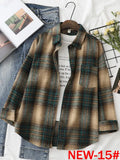 Women's Plaid Woolen Shirt Oversize Autumn 2022 Thick Warm Plaid Blouses And Shirts Winter Oversized Women Woolen Shirt