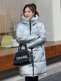2022 New Parkas Women Winter Warm Jacket Snow Wear Long Coat Hooded Warm Parka Female Cotton Padded Jackets