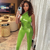 Toloer Spring / Summer 2023 Oblique Shoulder Sleeveless Waist And Hip Women's Jumpsuit Trousers Women's Nightclub Wear-Outfit
