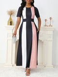 Women's Clothing New Temperament Fashion Fashion Dress Short Sleeve Long