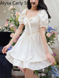 Party Casual Elegant Lolita Mini Dress Women Vintage One Piece Dress Korean Female Short Y2k Pary Dresses 2022 Summer Kawaii