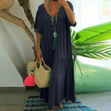 Spring Summer WISH New V-Neck Irregular Multi-Color Multi-Code Long