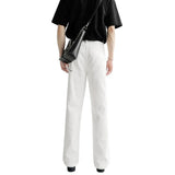 Sensing White Jeans Men's And Women's Loose Straight Drags Broad Legged Couple Casual Cleanfit