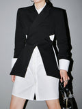 Fashion Women's Suit Jackets New Solid Color Long Sleeve Loose Hollow Out Backless Button Blazers Female Summer 2023
