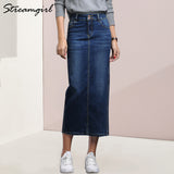 Women Denim Skirt Long Saia Jeans Women's Skirt Denim Skirts For Women Summer Vintage Black Long Skirts Female