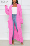 Streetwear Warm Knitted Open Stitch for Women Y2K Clothes Casual Solid Color Full Sleeve Side Pockets Thick Cardigan
