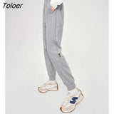 Women Sweatpants 2022 Autumn Elastic Waist Loose Trousers Dark Blue Gray Comfortable Casual Streetwear Sport