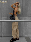 Fashion Loose Green Cargo Pants Women Autumn Casual High Wasit Straight Trousers Streetwear Pantalones Female
